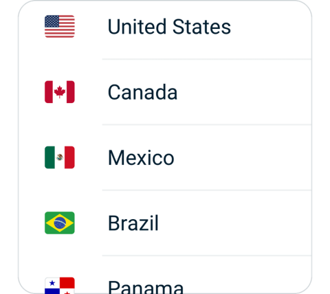 Feixing connect step 2, choose VPN server location